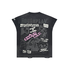 Rough Play T Shirts RoughPlay Tour Sleeveless Street Holes Diamonds