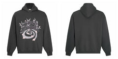 Broken Planet Star Gazing Dark Grey Oversized Graphic Hoodie