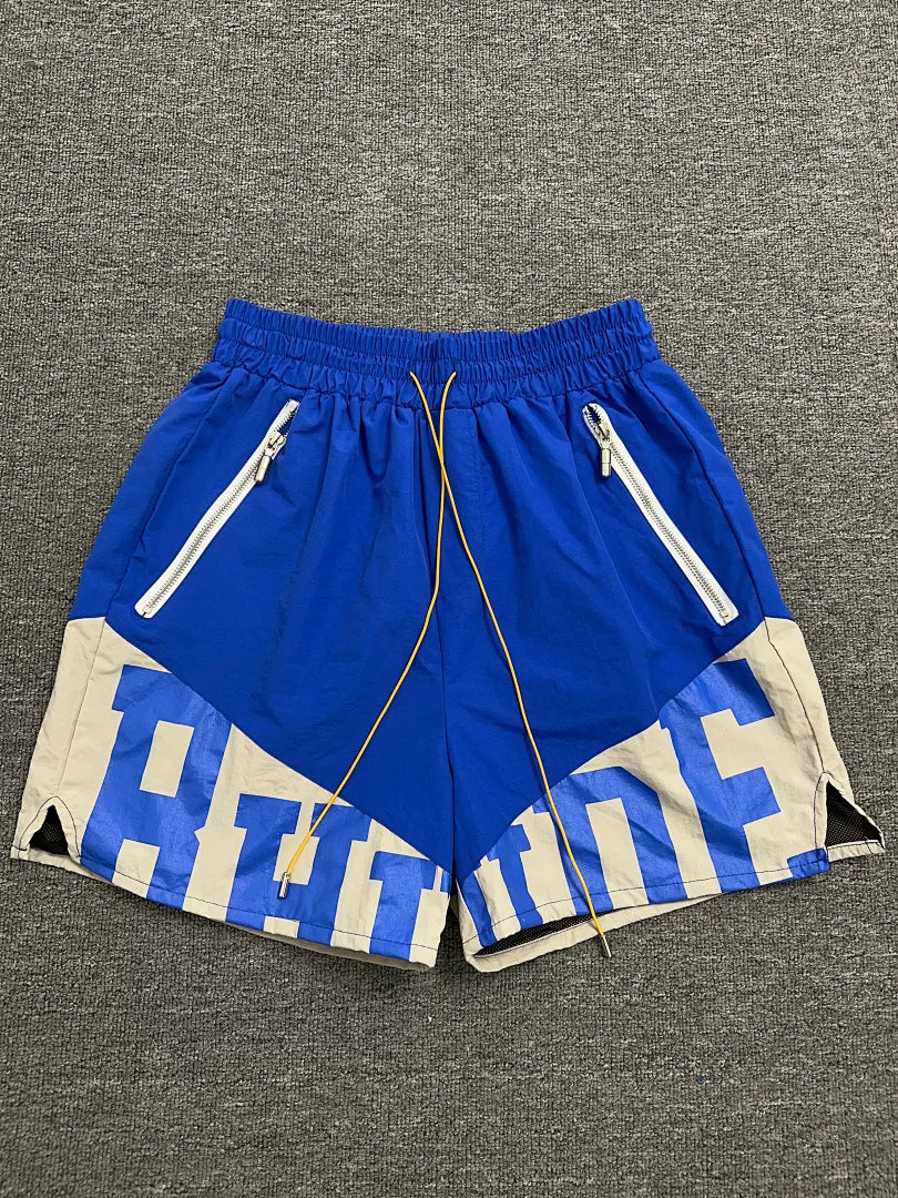 Rhude Color‑Block Zip Pockets Street Shorts