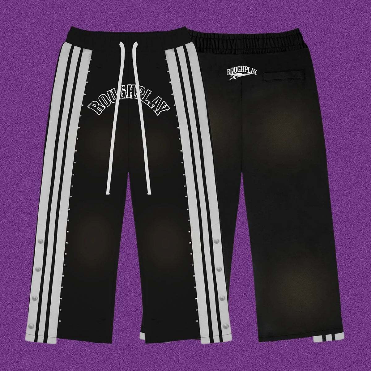 Roughplay Arch Logo Track Sweatpants - Black